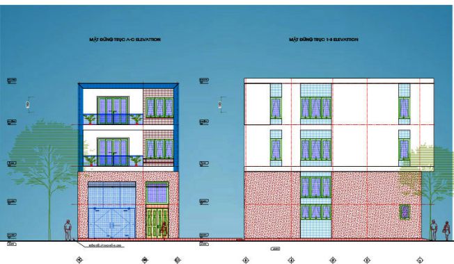 Mẫu thiết kế nhà phố 3 tầng 2 mặt tiền đẹp diện tích 129m2 mau nha pho 3 tang 2 mat tien dep 03 min