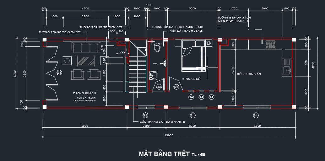 mẫu nhà phố 3 tầng 65m2