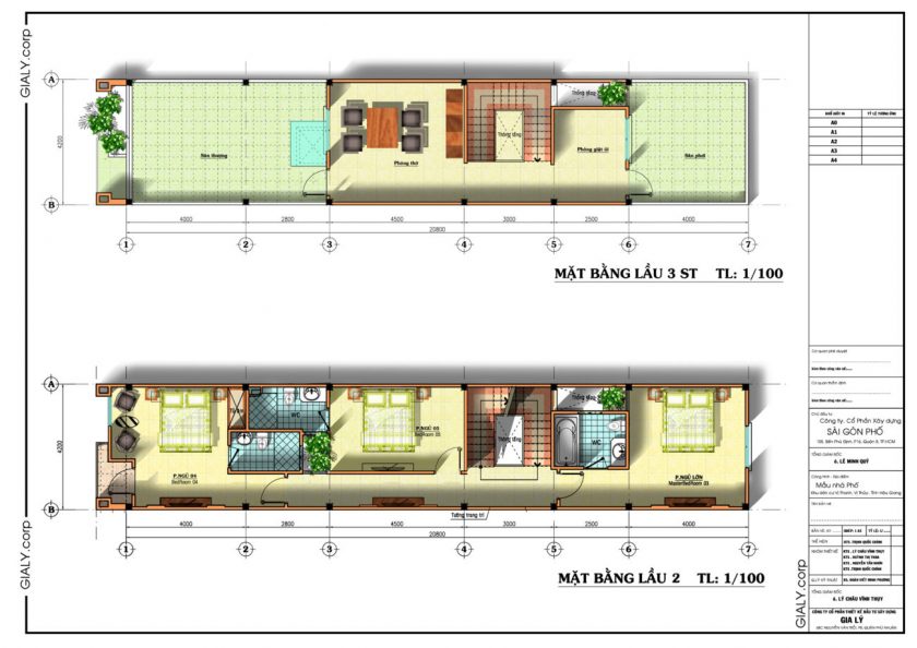 Mẫu nhà phố 4 tầng đẹp 110m2 kt02
