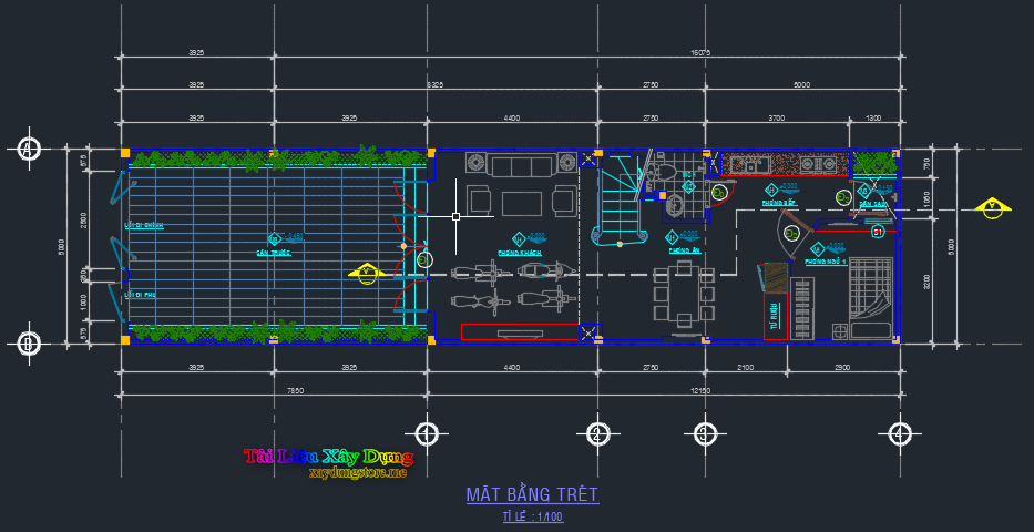 mẫu nhà phố 2 tầng 12x5m
