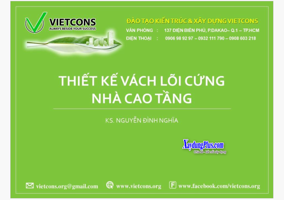 Thiết kế vách lõi cứng nhà cao tầng