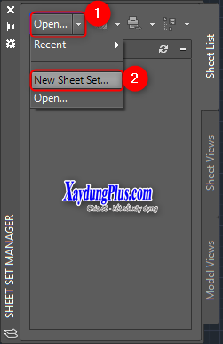 Bài 1: Tạo file dự án mới trên Sheet Set Manager tạo dự an mới trên sheet set2