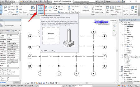Vẽ đài móng đơn giản trong Revit tạo lập đài móng trong revit4