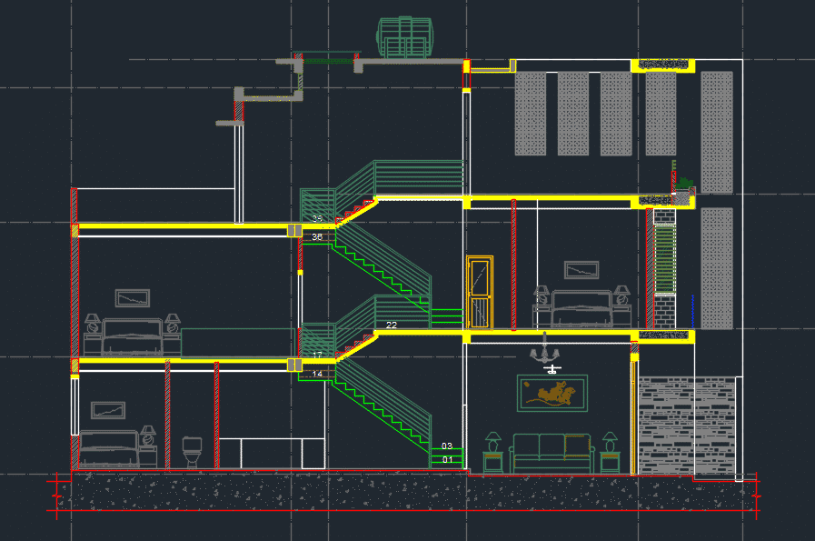 Hồ sơ thiết kế nhà phố 3 tầng 4,5x18m