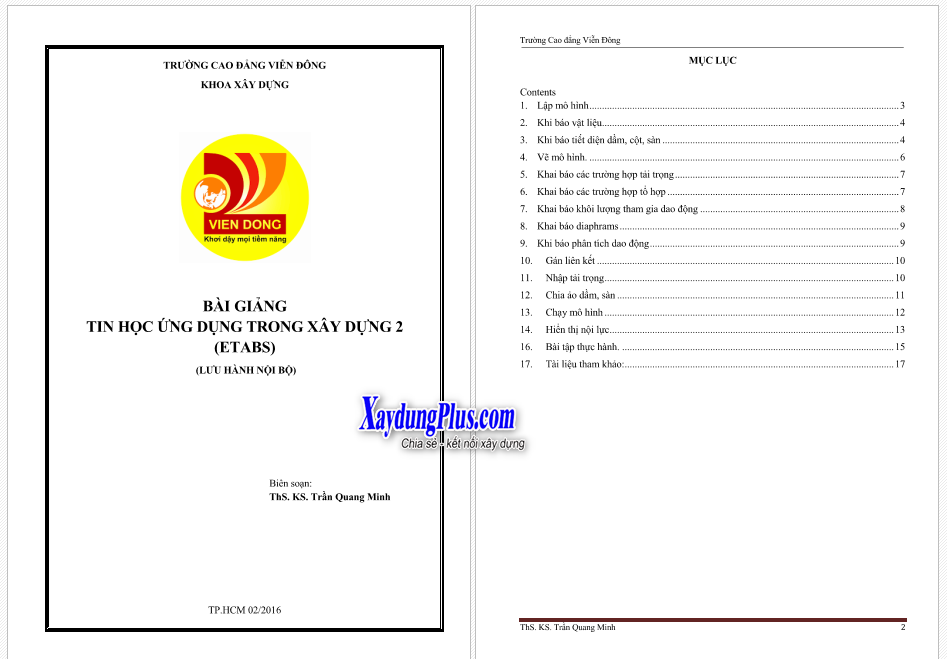 Giáo trình Etabs Ứng dụng tin học trong xây dựng
