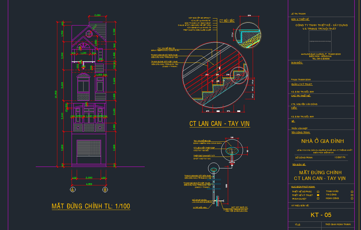 Hồ sơ thiết kế nhà phố 4 tầng 4x17m
