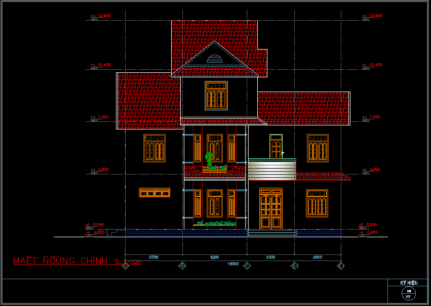 Mẫu biệt thự 3 tầng 8x14m đẹp