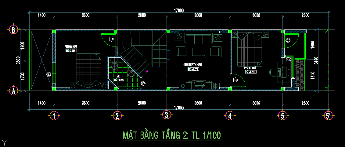 Mẫu nhà phố 3 tầng 60m2 Mau nhà pho 3 tang 60