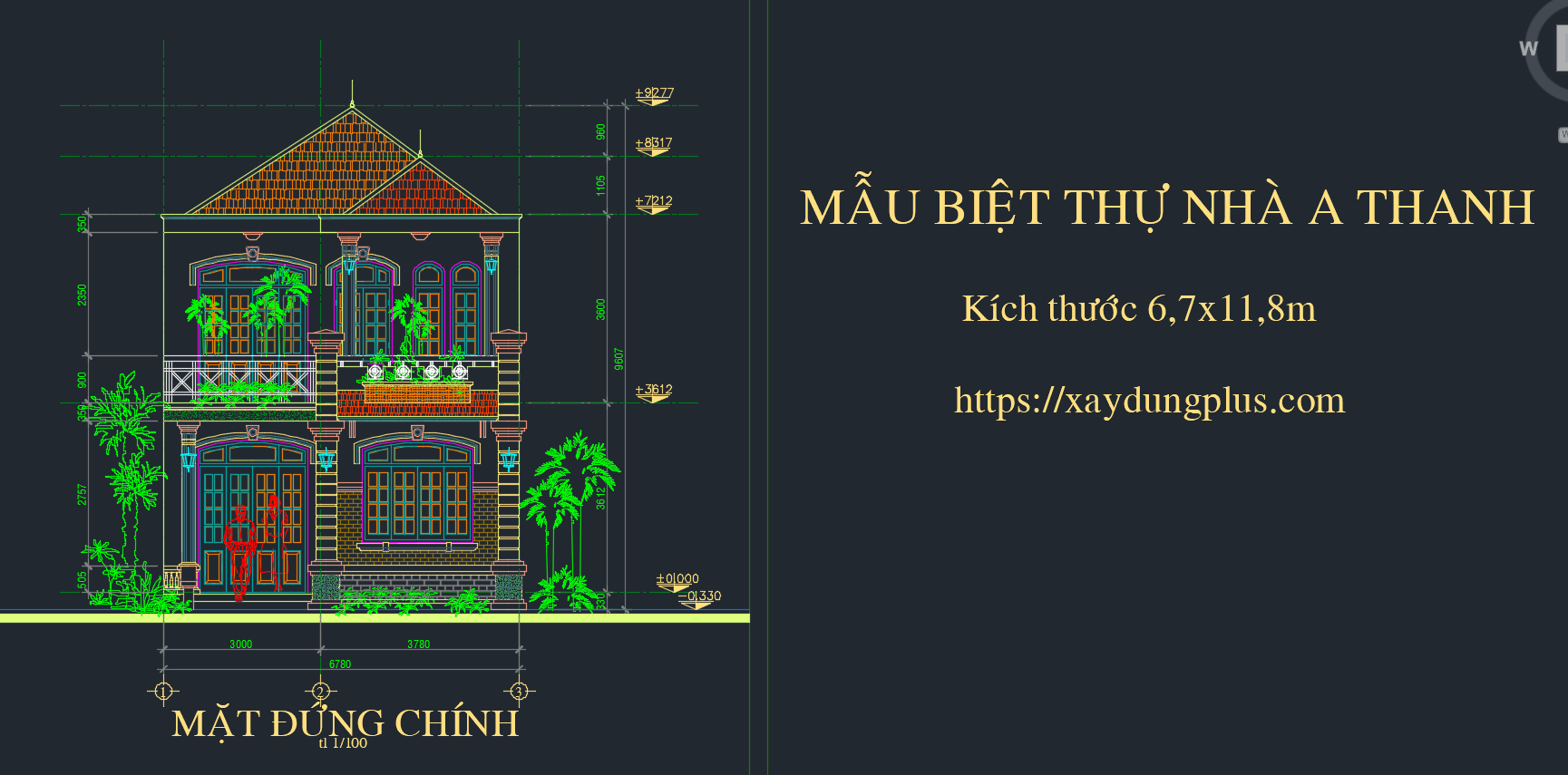 Mẫu biệt thự 2 tầng Full - Nhà A Thanh